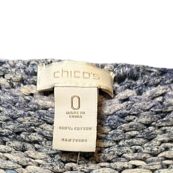 Chico’s Kimono Sleeve Sweater Open Weave in Blue & Purple Ombre Size Small NWT - Picture 9 of 10